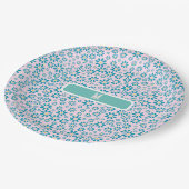 モダンコンテンポラリーデイジー花イニシャル ペーパープレート (アングル)