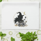 モダンコンテンポラリーハロウィーンの魔女 キッチンタオル (折り畳み)