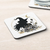 モダンコンテンポラリーハロウィーンの魔女 コースター (左側)