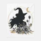 モダンコンテンポラリーハロウィーンの魔女 フリースブランケット (正面)