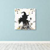モダンコンテンポラリーハロウィーン魔女3 キャンバスプリント (インサイチュ (ウッドフロア))