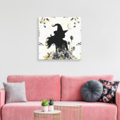 モダンコンテンポラリーハロウィーン魔女3 キャンバスプリント (インサイチュ (リビング))