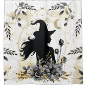 モダンコンテンポラリーハロウィーン魔女3 シャワーカーテン (正面)