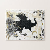 モダンコンテンポラリーハロウィーン魔女3 ジグソーパズル (横)