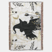 モダンコンテンポラリーハロウィーン魔女3 スローブランケット (正面縦)