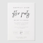 モダンコンテンポラリーパーティーの後で幸せに ベラム紙招待状 (正面)