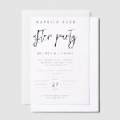 モダンコンテンポラリーパーティーの後で幸せに ベラム紙招待状 (オフセット)
