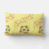 モダンコンテンポラリーフローラ黄腰枕 ランバークッション (正面)
