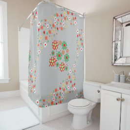 モダンコンテンポラリーフローラ シャワーカーテン