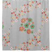 モダンコンテンポラリーフローラ シャワーカーテン (正面)