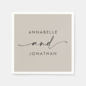 モダンコンテンポラリーベイミニマル結婚エ スタンダードカクテルナプキン (正面)