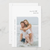 モダンコンテンポラリーミニマル写真結婚の セーブザデート (正面/裏面)