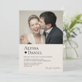 モダンコンテンポラリーミニマル写真QRコー結婚ド 招待状 (スタンド正面)