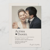 モダンコンテンポラリーミニマル写真QRコー結婚ド 招待状 (正面/裏面)