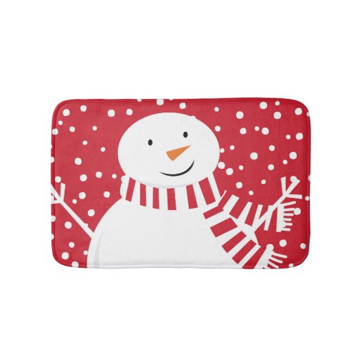 モダンコンテンポラリー冬雪だるま バスマット (正面)