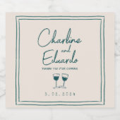 モダンコンテンポラリー字レトロ結婚 スパークリングワインラベル (シングルラベル)