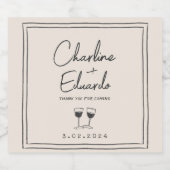 モダンコンテンポラリー字レトロ結婚 スパークリングワインラベル (シングルラベル)