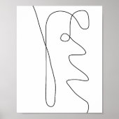 モダンコンテンポラリー抽象芸術ラインアート白黒 ポスター (正面)