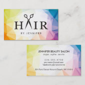 モダンコンテンポラリー抽象芸術美容師サロン 名刺 (正面/裏面)