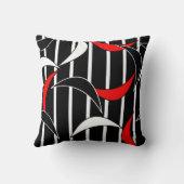 モダンコンテンポラリー抽象芸術黒の赤 クッション (裏面)