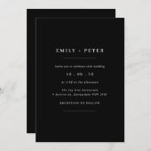 モダンコンテンポラリー白結婚の 招待状 (正面/裏面)