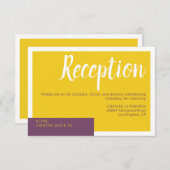 モダンコンテンポラリー紫結婚黄ミニマル色 エンクロージャーカード (正面/裏面)