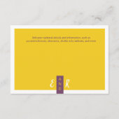 モダンコンテンポラリー紫結婚黄ミニマル色 エンクロージャーカード (裏面)