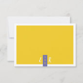 モダンコンテンポラリー紫結婚黄ミニマル色 出欠カード (裏面)