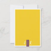 モダンコンテンポラリー紫結婚黄ミニマル色 出欠カード (裏面)