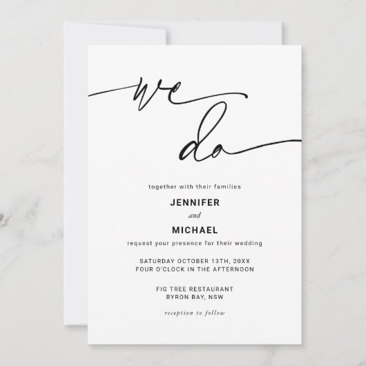 モダンコンテンポラリー結婚式招待状 招待状 (正面)