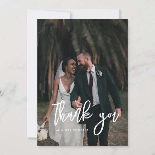 モダンコンテンポラリー結婚感謝していの写真カード 案内状 (正面)