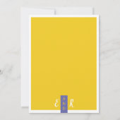 モダンコンテンポラリー結婚黄ミニマル紫 招待状 (裏面)