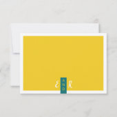 モダンコンテンポラリー緑・黄結婚色ミニマル 出欠カード (裏面)