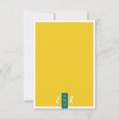 モダンコンテンポラリー緑・黄結婚色ミニマル 出欠カード (裏面)