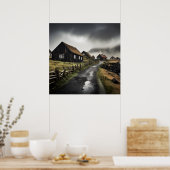 モダンコンテンポラリー造壁写真 ポスター (キッチン)