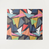 モダンコンテンポラリー金ゴールド線カラフル三角形 タペストリー (正面(横))