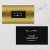 モダンコンテンポラリー金ゴールドLuxテクスチャ 名刺 (正面/裏面)