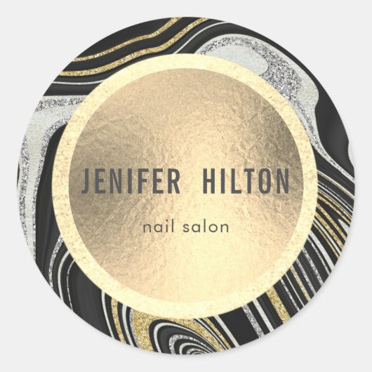 モダンコンテンポラリー銀金ゴールド ラウンドシール (正面)