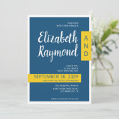 モダンコンテンポラリー青ミニマル結婚と 招待状 (スタンド正面)