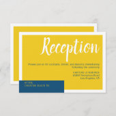 モダンコンテンポラリー青結婚黄ミニマル エンクロージャーカード (正面/裏面)