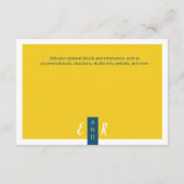 モダンコンテンポラリー青結婚黄ミニマル エンクロージャーカード (裏面)