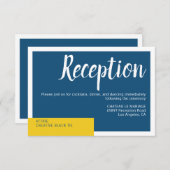 モダンコンテンポラリー青結婚黄ミニマル エンクロージャーカード (正面/裏面)