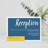 モダンコンテンポラリー青結婚黄ミニマル エンクロージャーカード (スタンド正面)