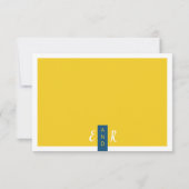 モダンコンテンポラリー青結婚黄ミニマル 出欠カード (裏面)