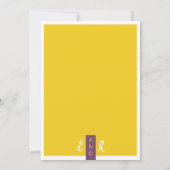 モダンコンテンポラリー黄結婚ミニマル色 招待状 (裏面)