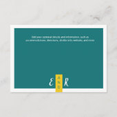 モダンコンテンポラリー黄結婚色ミニマル エンクロージャーカード (裏面)