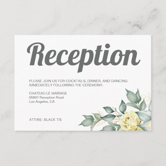 モダンコンテンポラリー黄色結婚水色 エンクロージャーカード (正面)