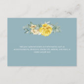 モダンコンテンポラリー黄色結婚水色 エンクロージャーカード (裏面)