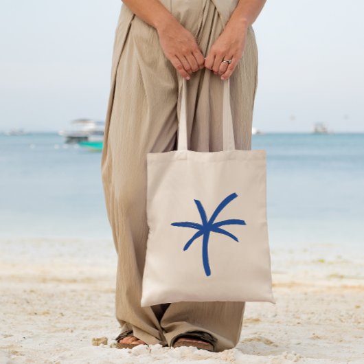 モダンコーストブルー色彩の鮮やかパームツリートートバッグ トートバッグ