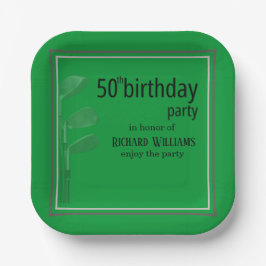 モダンコーポレートゴルフグリーン黒50歳の誕生日 ペーパープレート